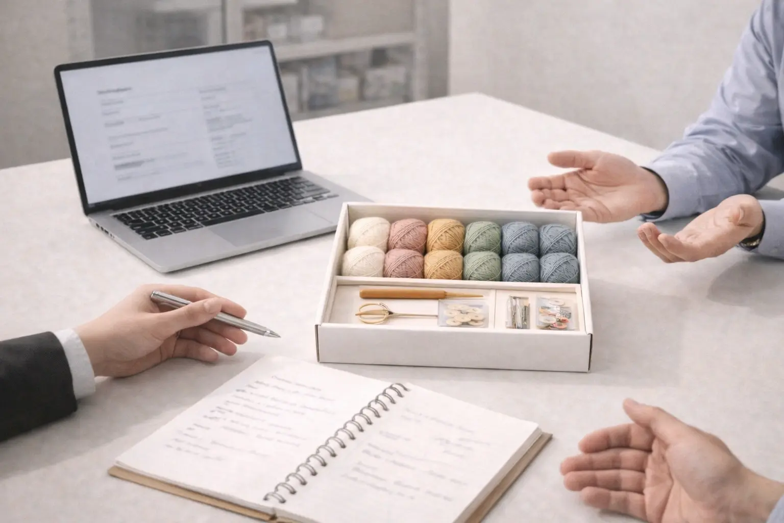 Consultation and sample review scene