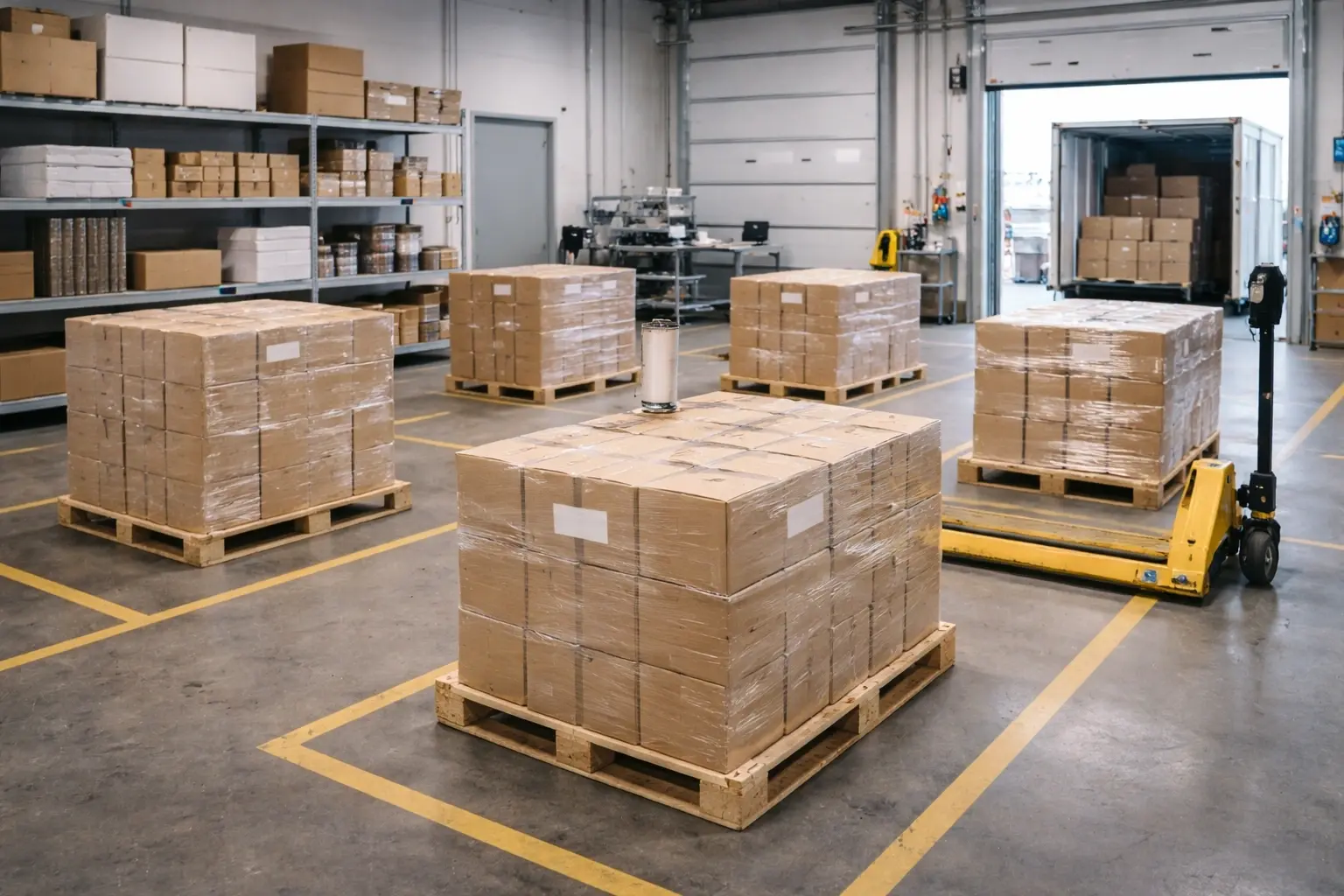 shipment consolidation and pallet staging for outbound crochet kit orders