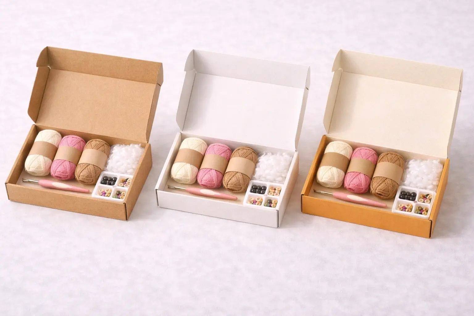 Private label packaging options for beginner crochet kits
