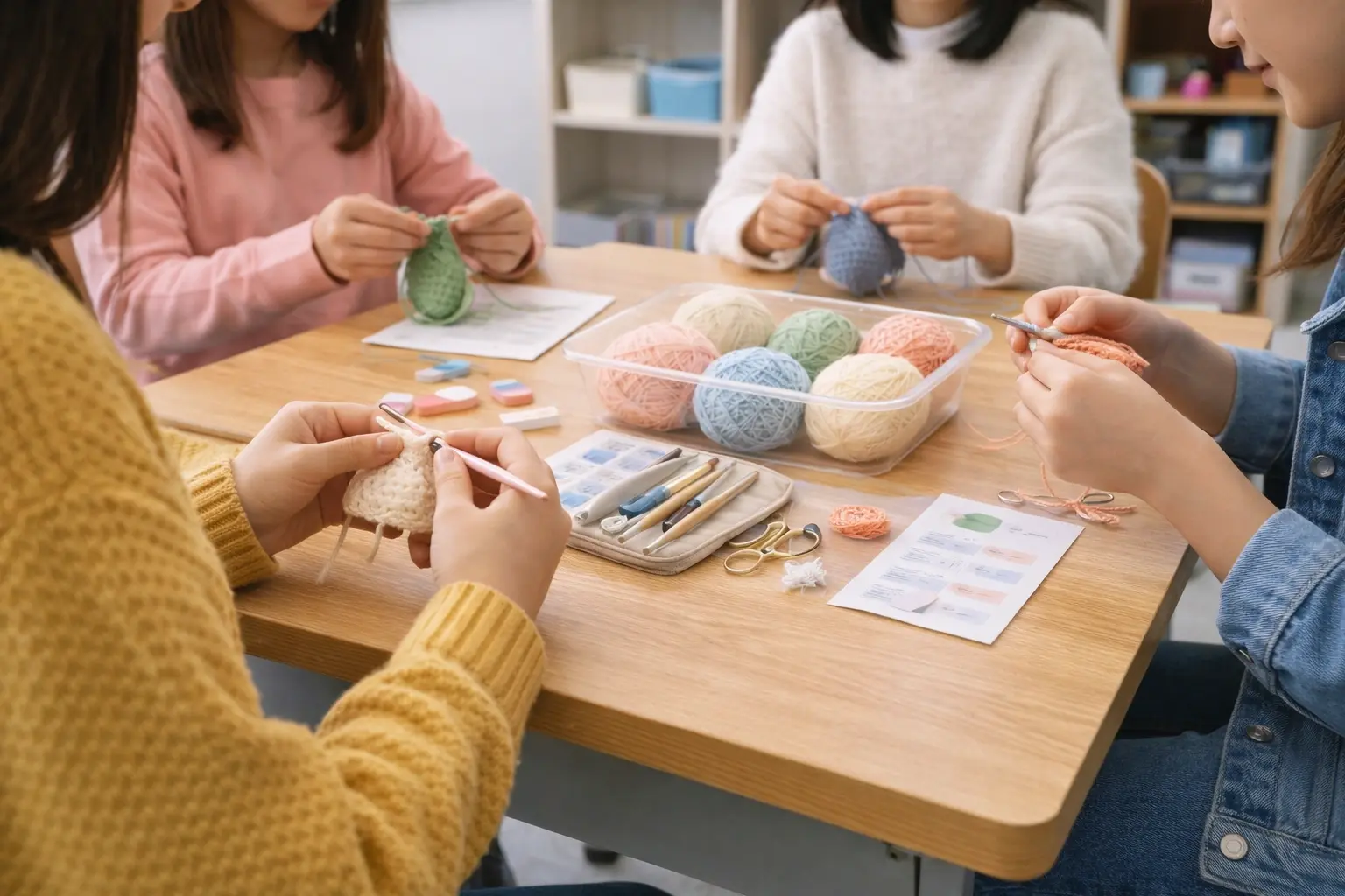 After-school crochet club educational kit format