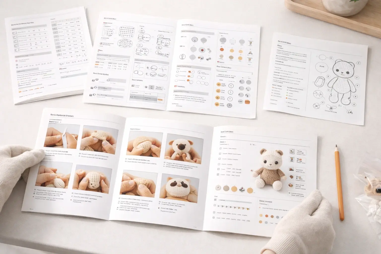 Instruction and pattern system for retail-ready crochet kits