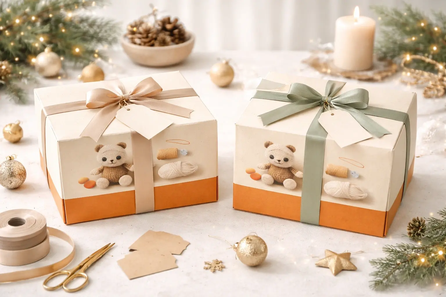 Gift-ready seasonal crochet kit set