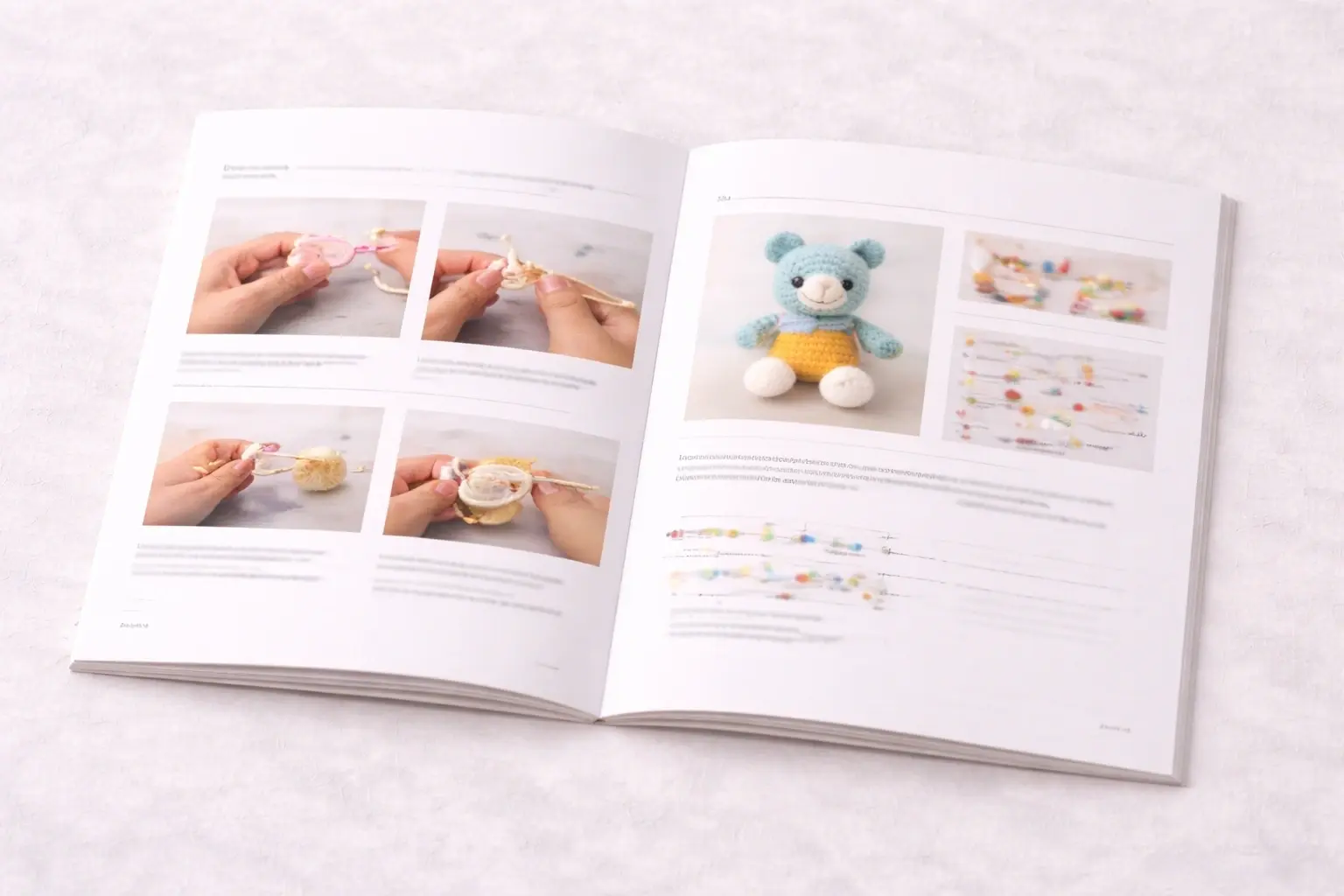 Instruction booklet detail for beginner crochet kits