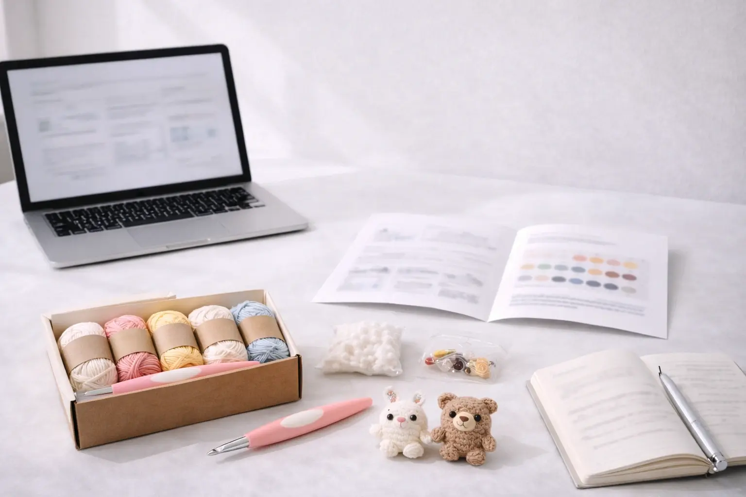 Secure licensed crochet kit development collaboration scene