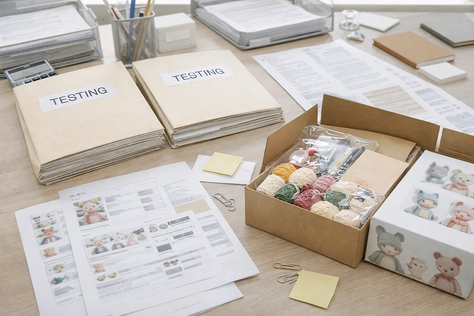 Kids crochet kit compliance documents and testing file preparation