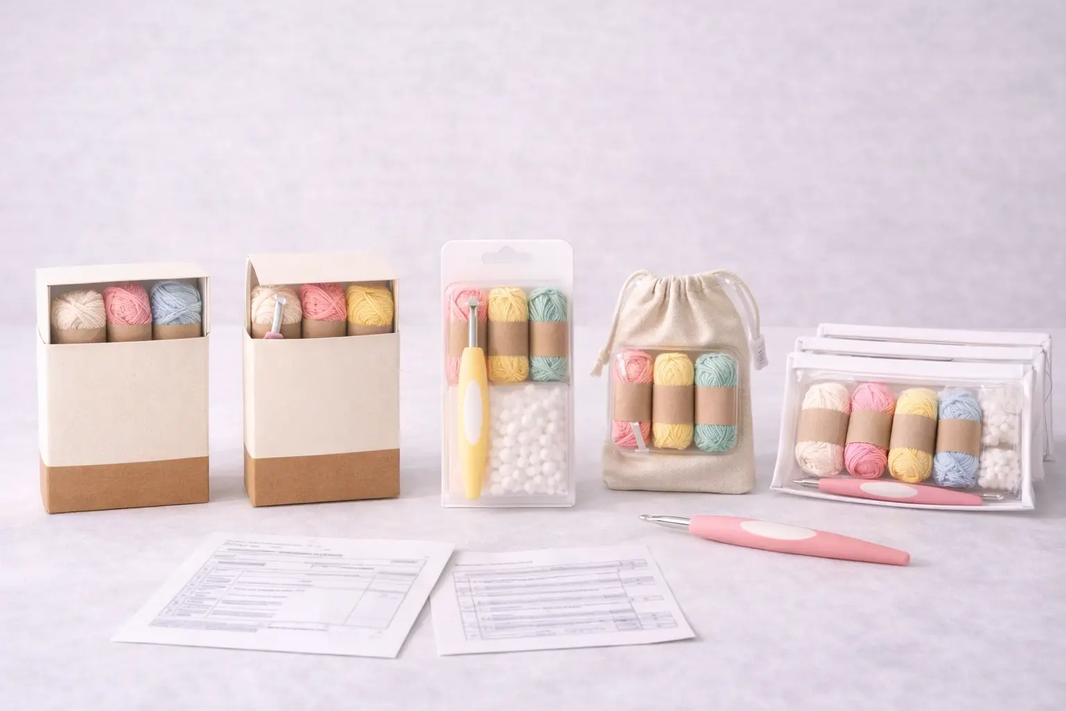 Kids crochet kit packaging and procurement options
