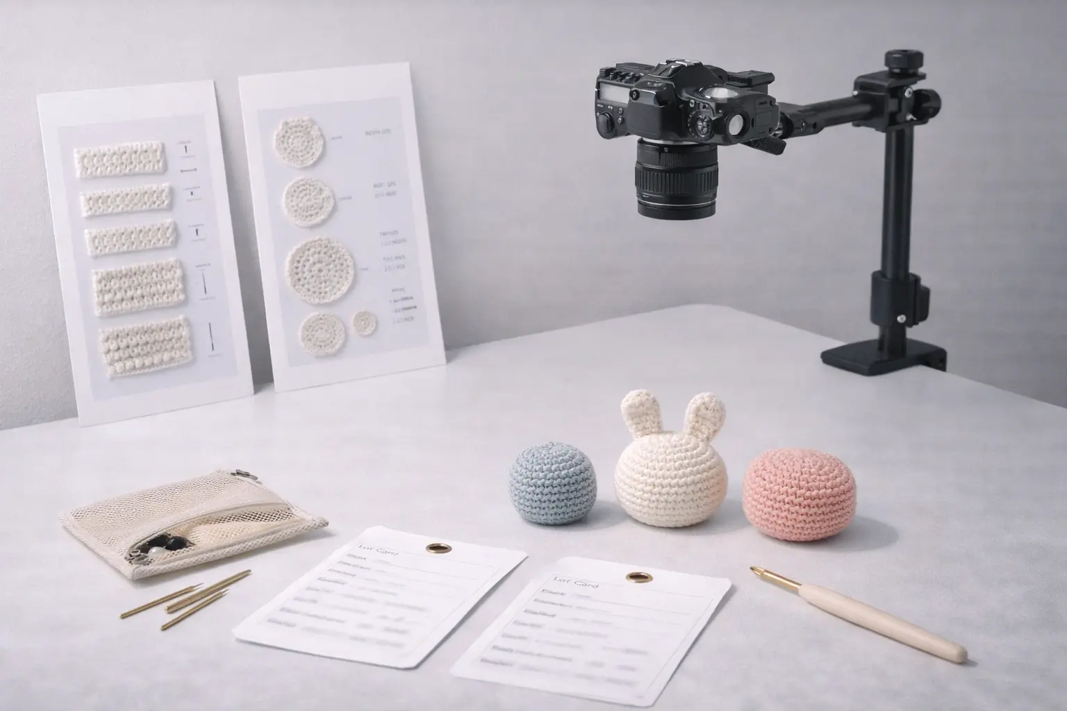 Pattern prototyping workspace for crochet kit production design