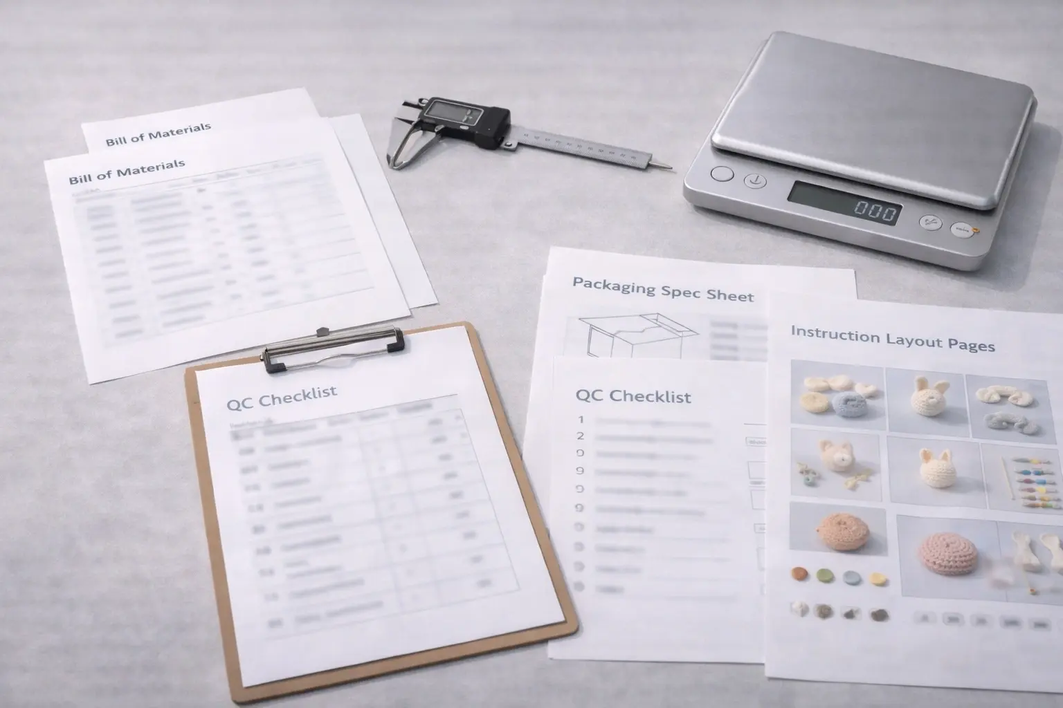 Manufacturing deliverables including BOM, QC, and documentation support