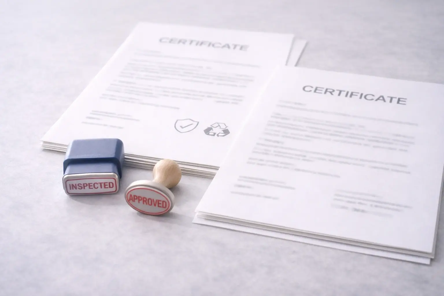 Compliance-ready documentation and inspection materials displayed on a desk