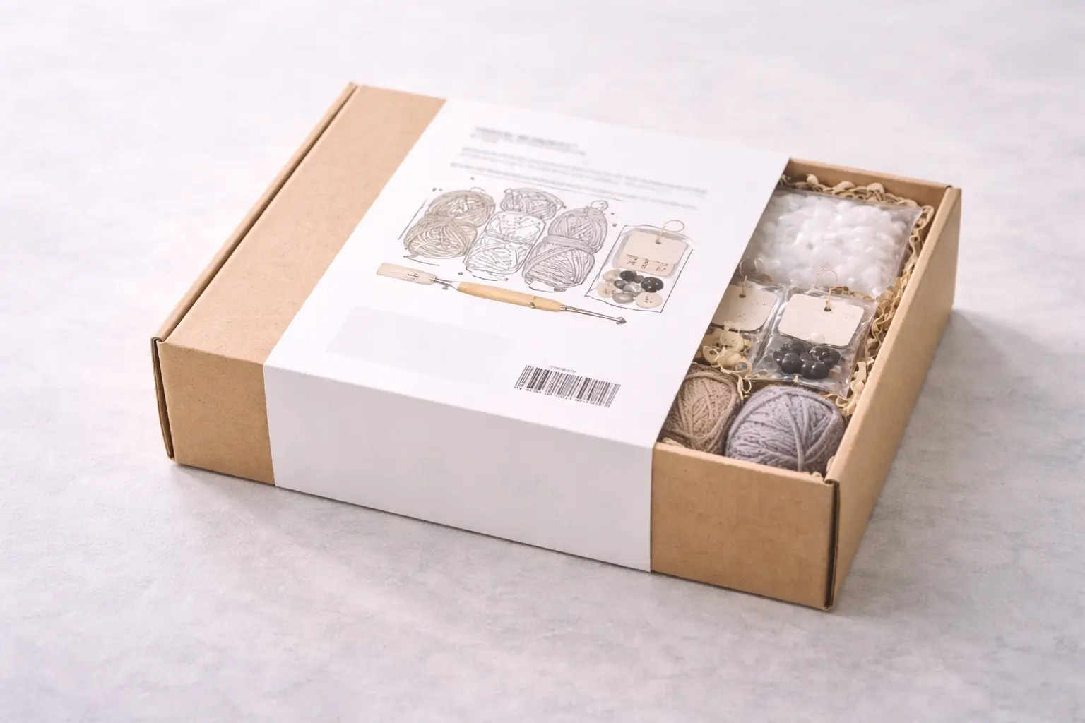 Retail packaging detail for crochet kits