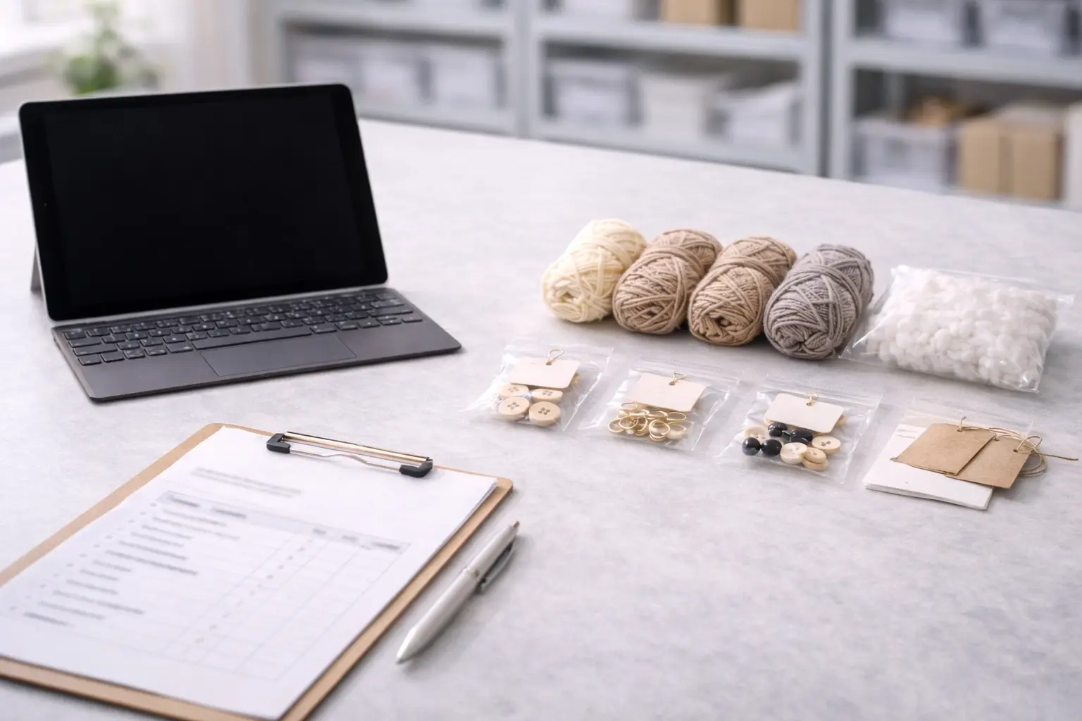 Clean manufacturing planning and process scene for crochet kit development