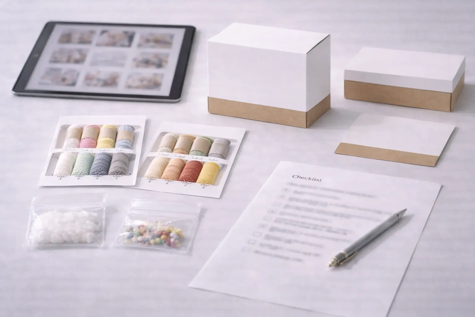 Brief checklist materials for seasonal and promotional crochet kits