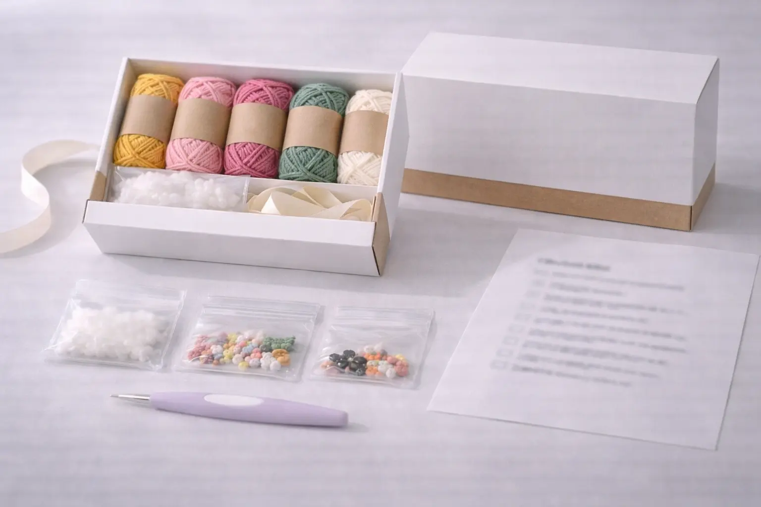 Mother's Day gift-ready crochet flower kit with premium box concept